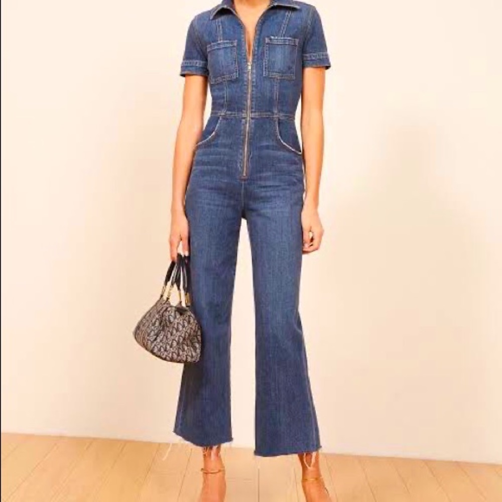 REFORMATION DENIM JUMPSUIT